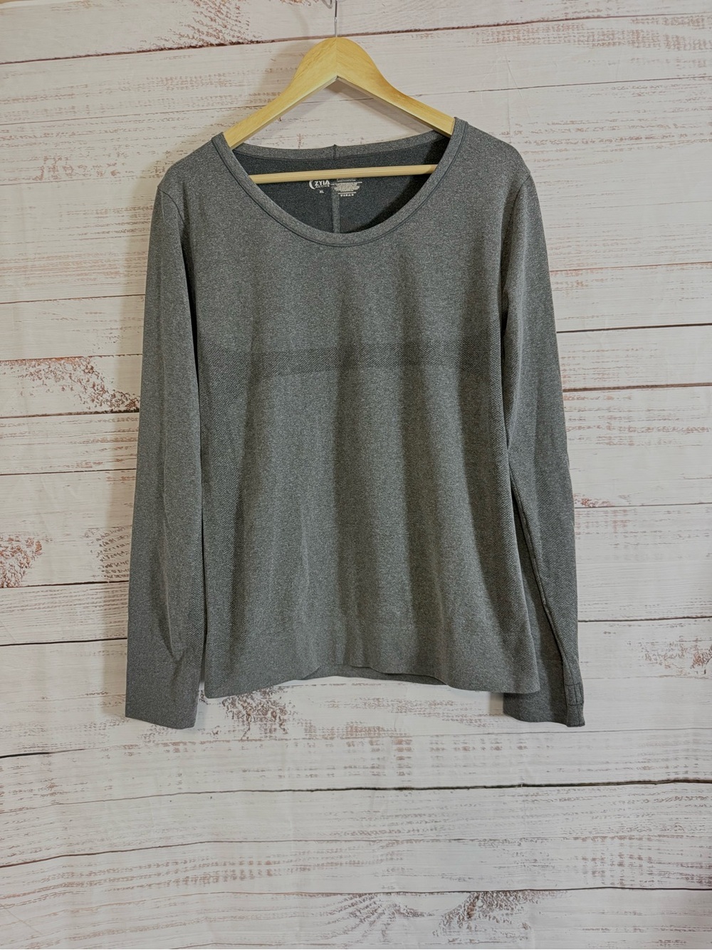 Zyia Active Women's Fog Performance Top Size XL Gray Long Sleeve 1/4 Zip Thumb